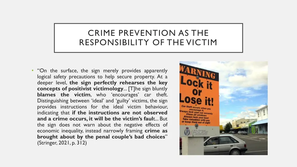 crime prevention as the responsibility