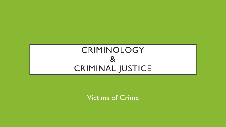 criminology criminal justice