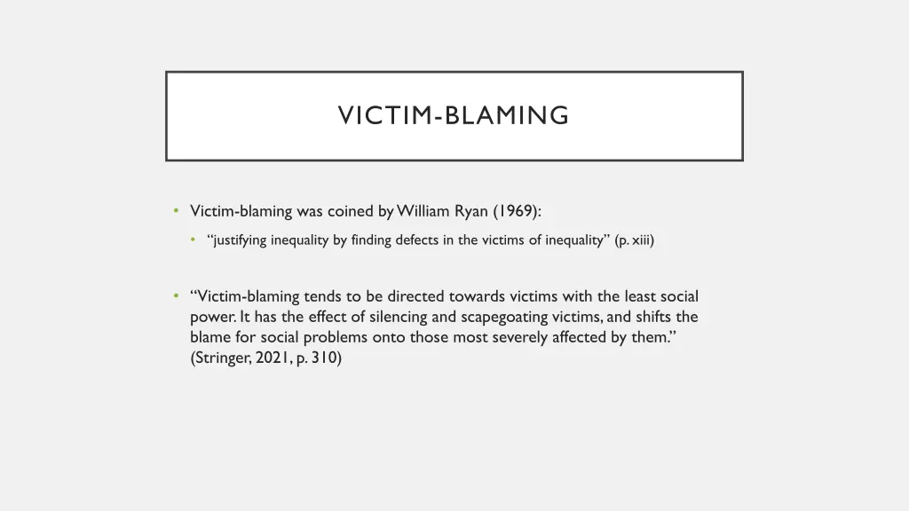 victim blaming