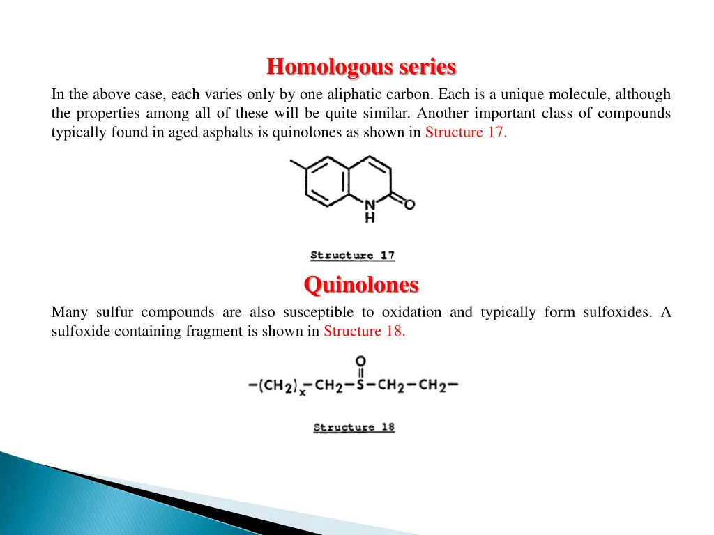 homologous series