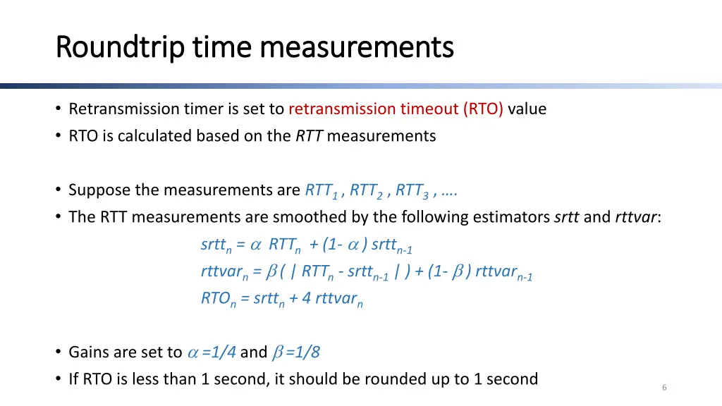 roundtrip time measurements roundtrip time 1