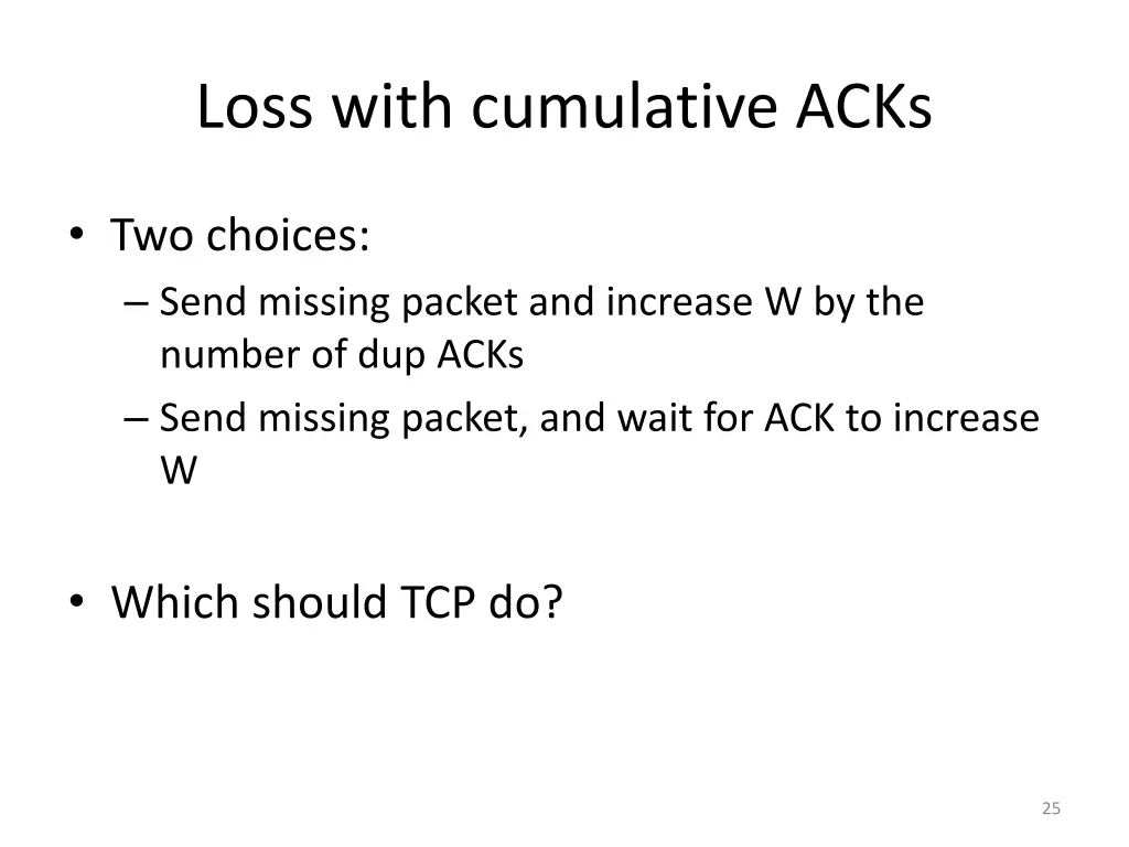 loss with cumulative acks 2