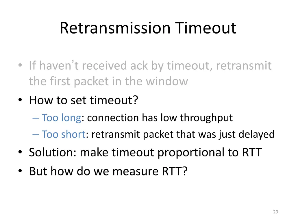 retransmission timeout 1