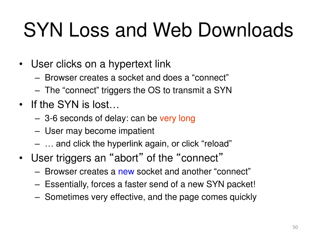 syn loss and web downloads
