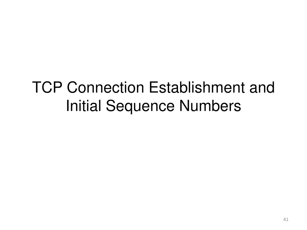 tcp connection establishment and initial sequence