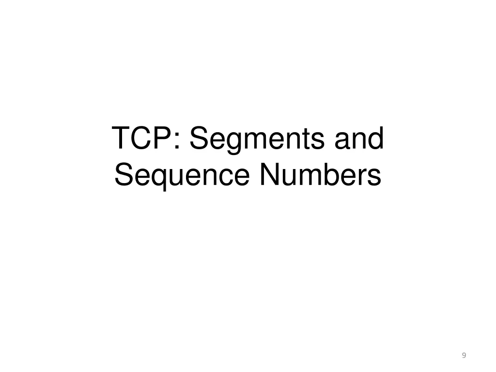 tcp segments and sequence numbers