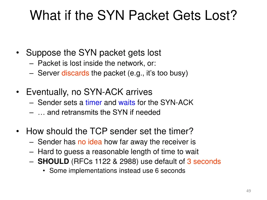 what if the syn packet gets lost