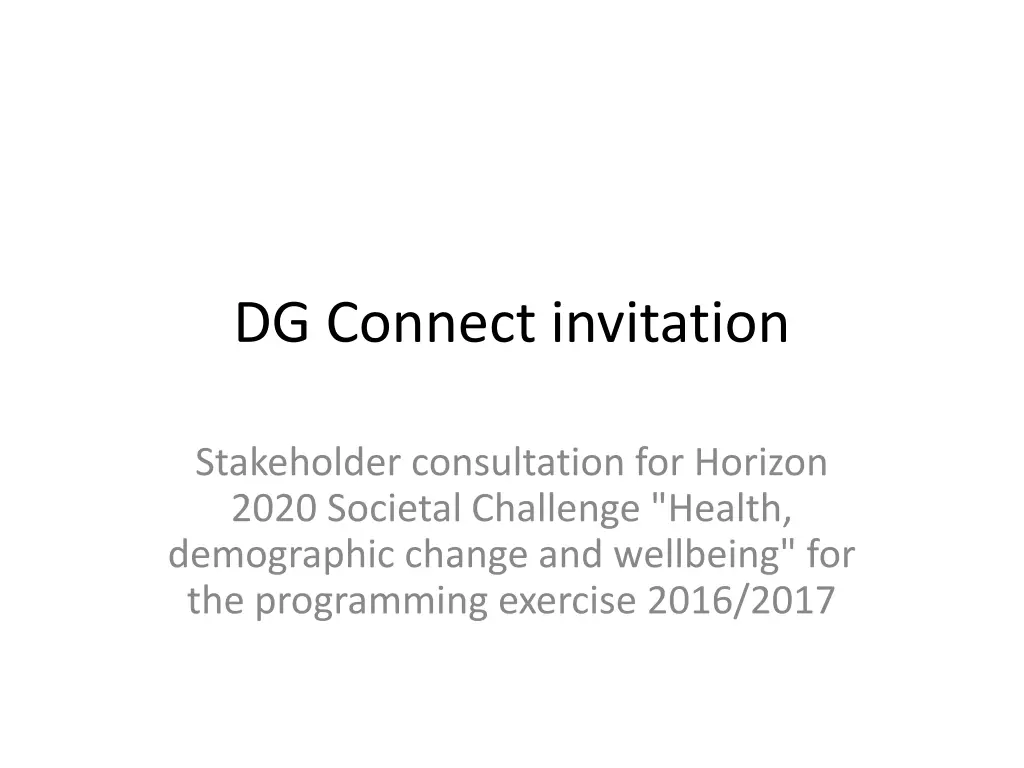 dg connect invitation