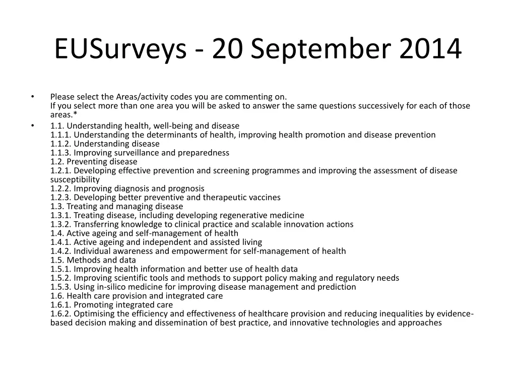 eusurveys 20 september 2014