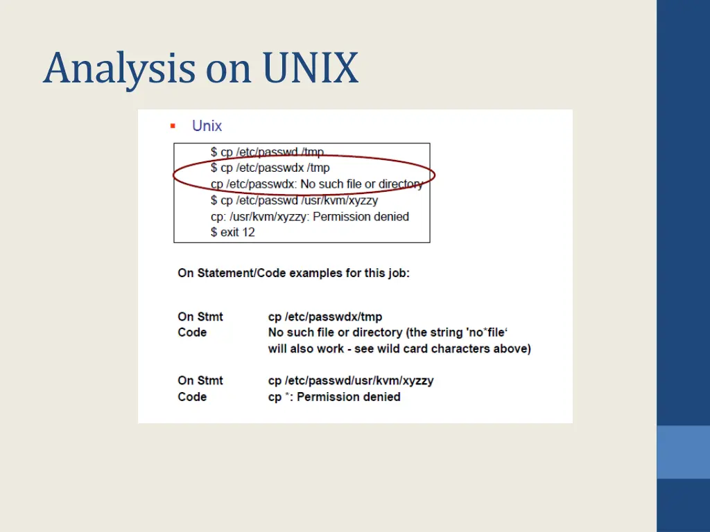 analysis on unix