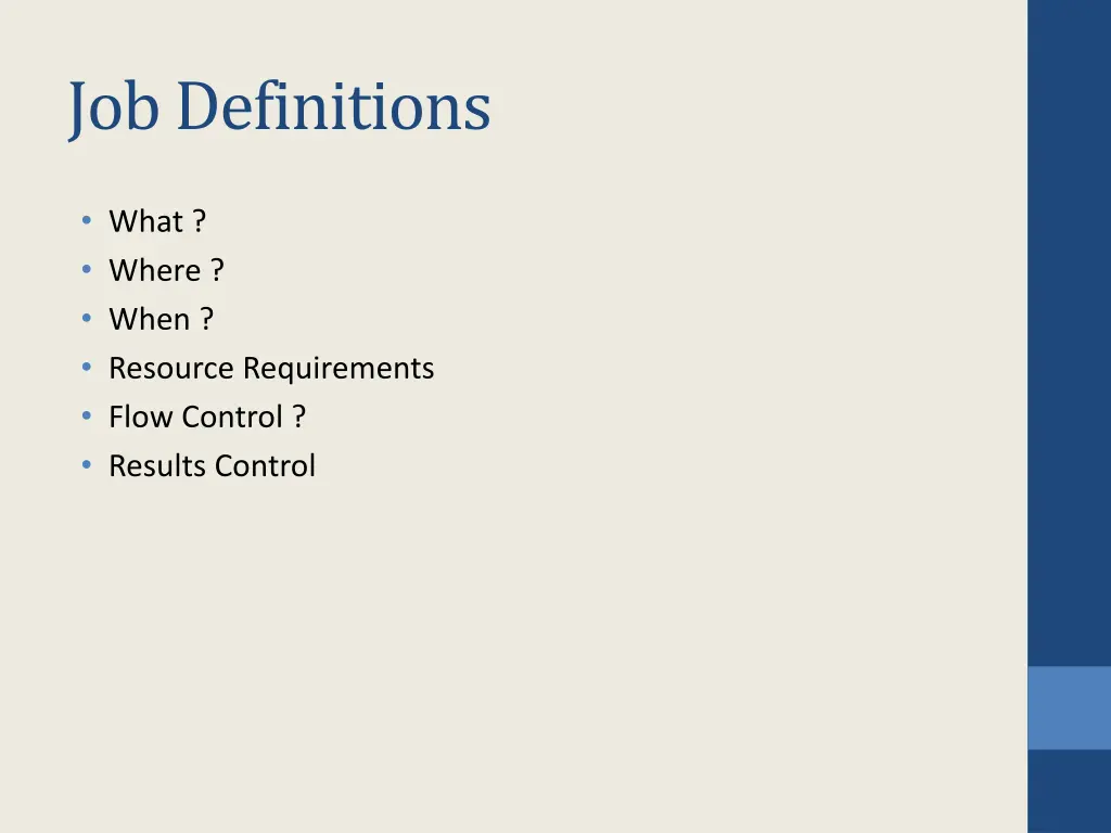 job definitions