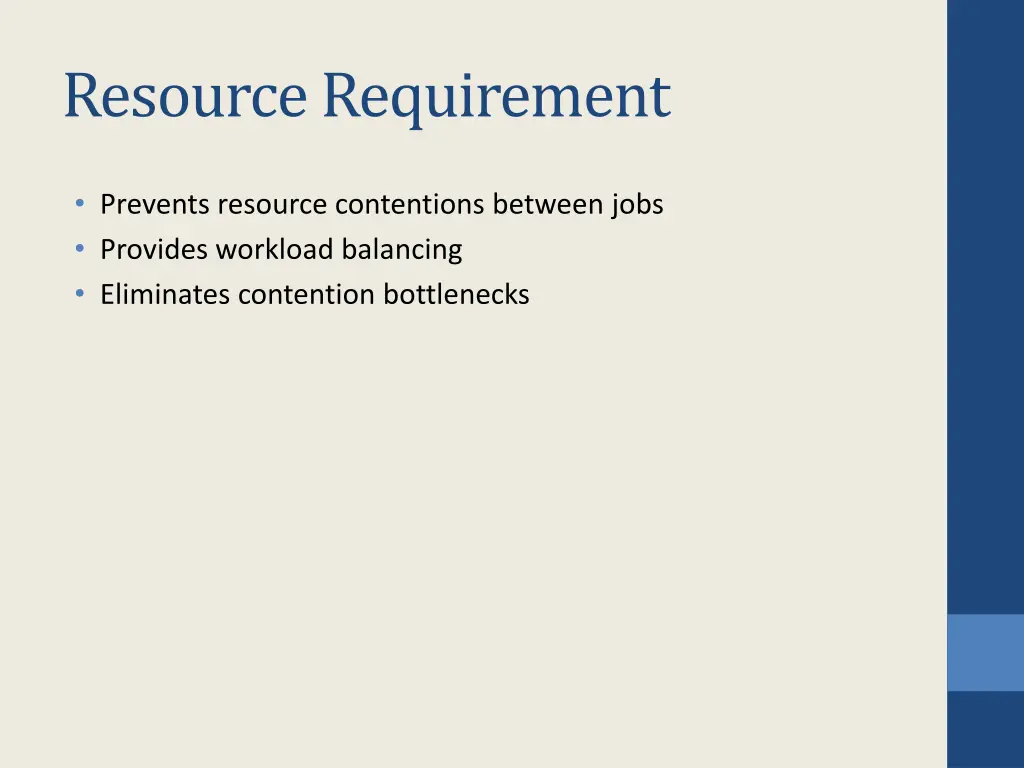 resource requirement