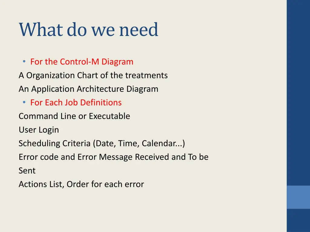 what do we need