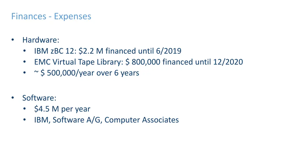 finances expenses