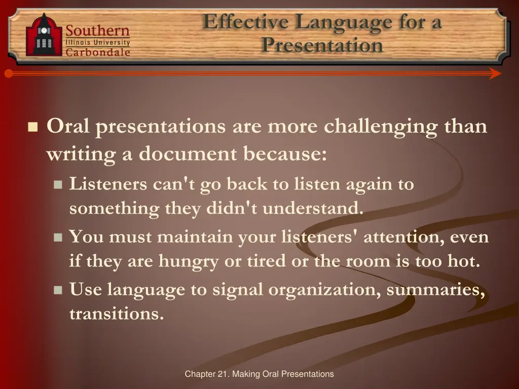 effective language for a presentation