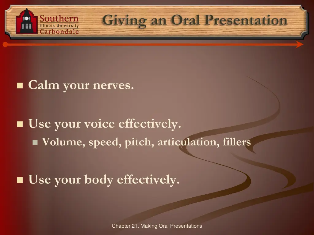 giving an oral presentation