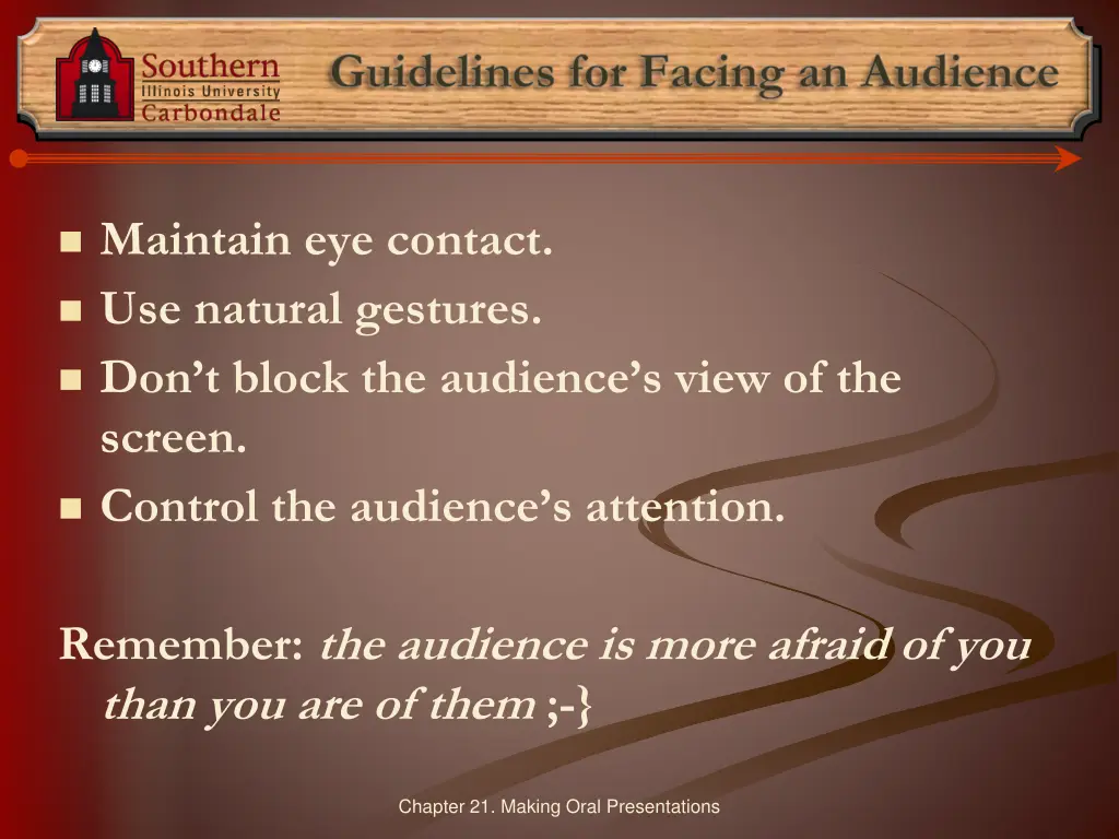guidelines for facing an audience