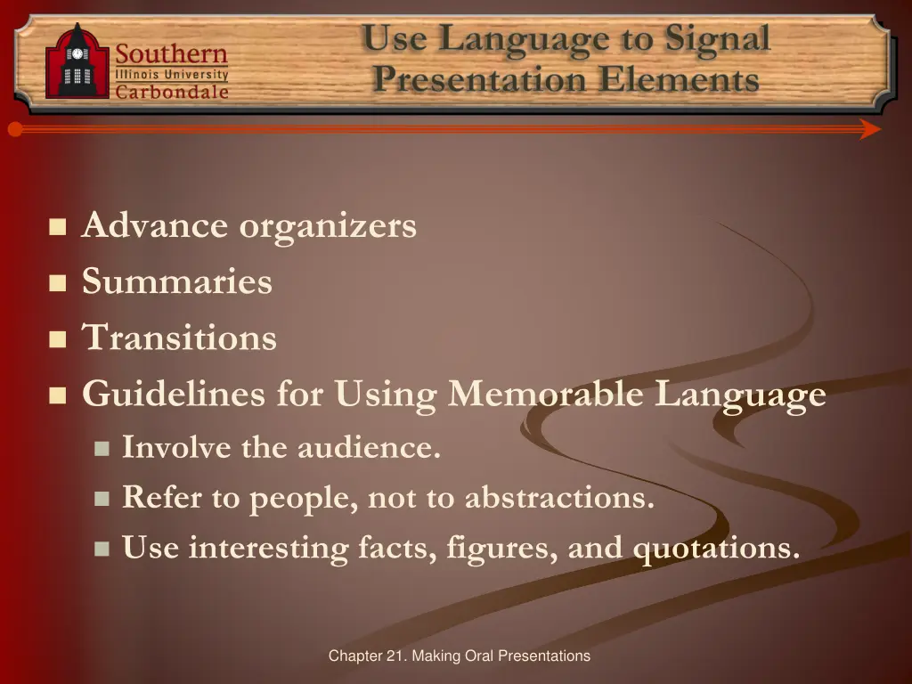 use language to signal presentation elements