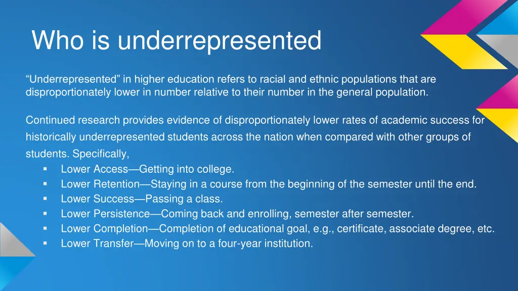 who is underrepresented
