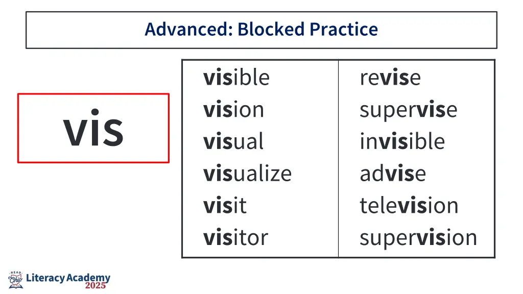 advanced blocked practice
