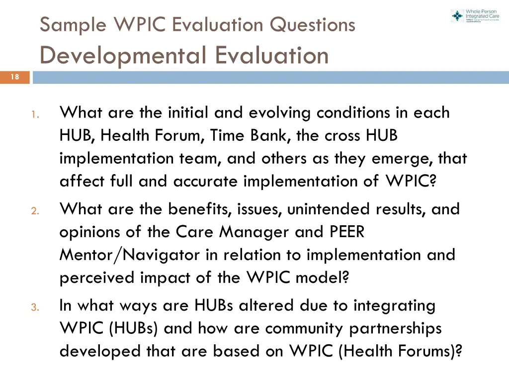 sample wpic evaluation questions developmental