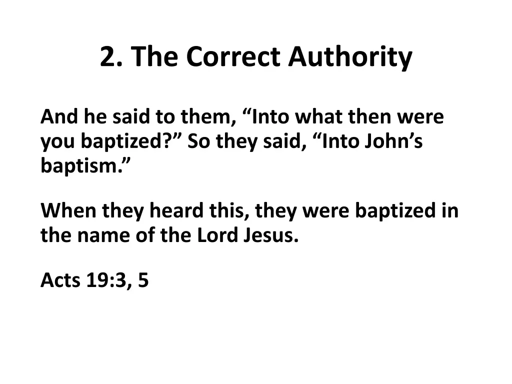 2 the correct authority