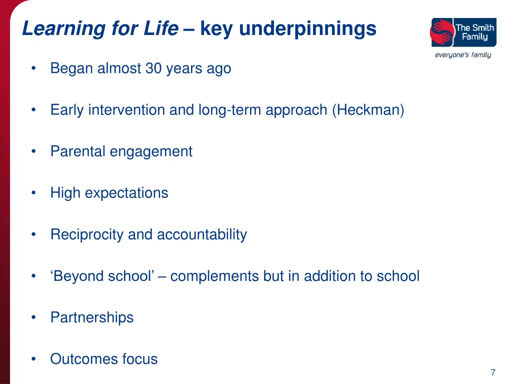 learning for life key underpinnings
