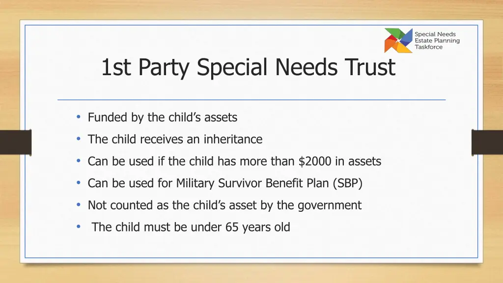 1st party special needs trust