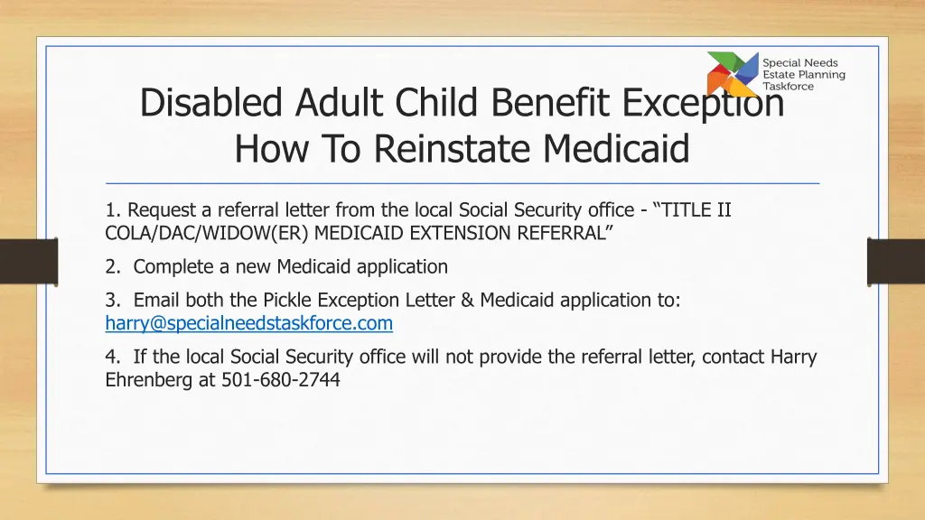 disabled adult child benefit exception