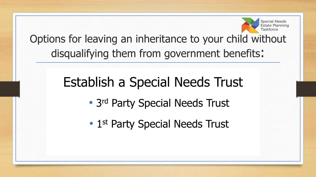 options for leaving an inheritance to your child