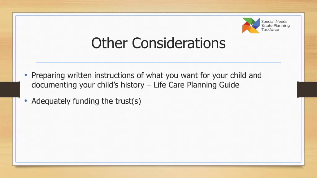 other considerations