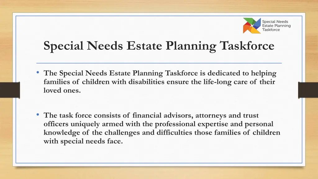 special needs estate planning taskforce
