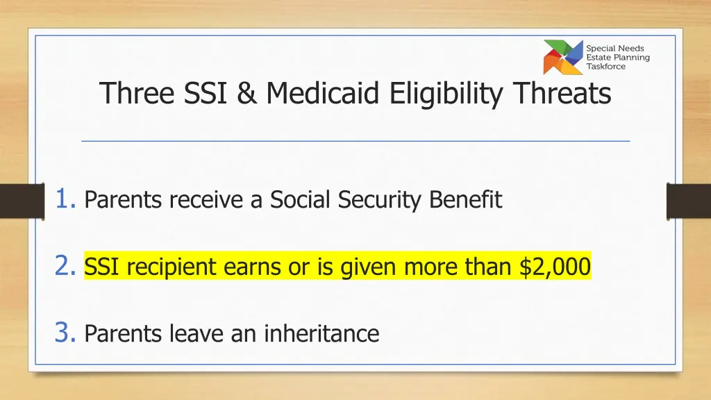 three ssi medicaid eligibility threats