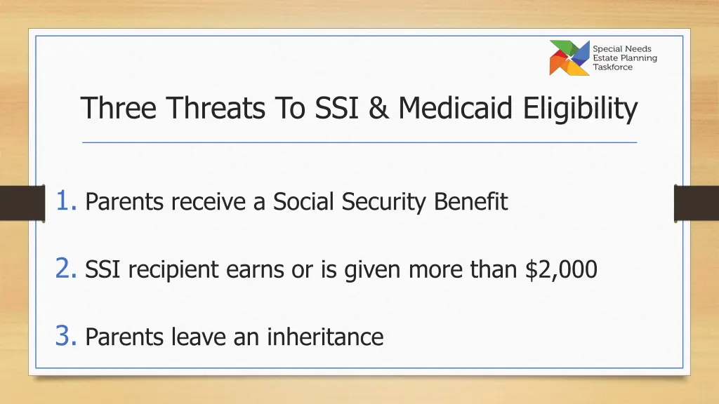 three threats to ssi medicaid eligibility