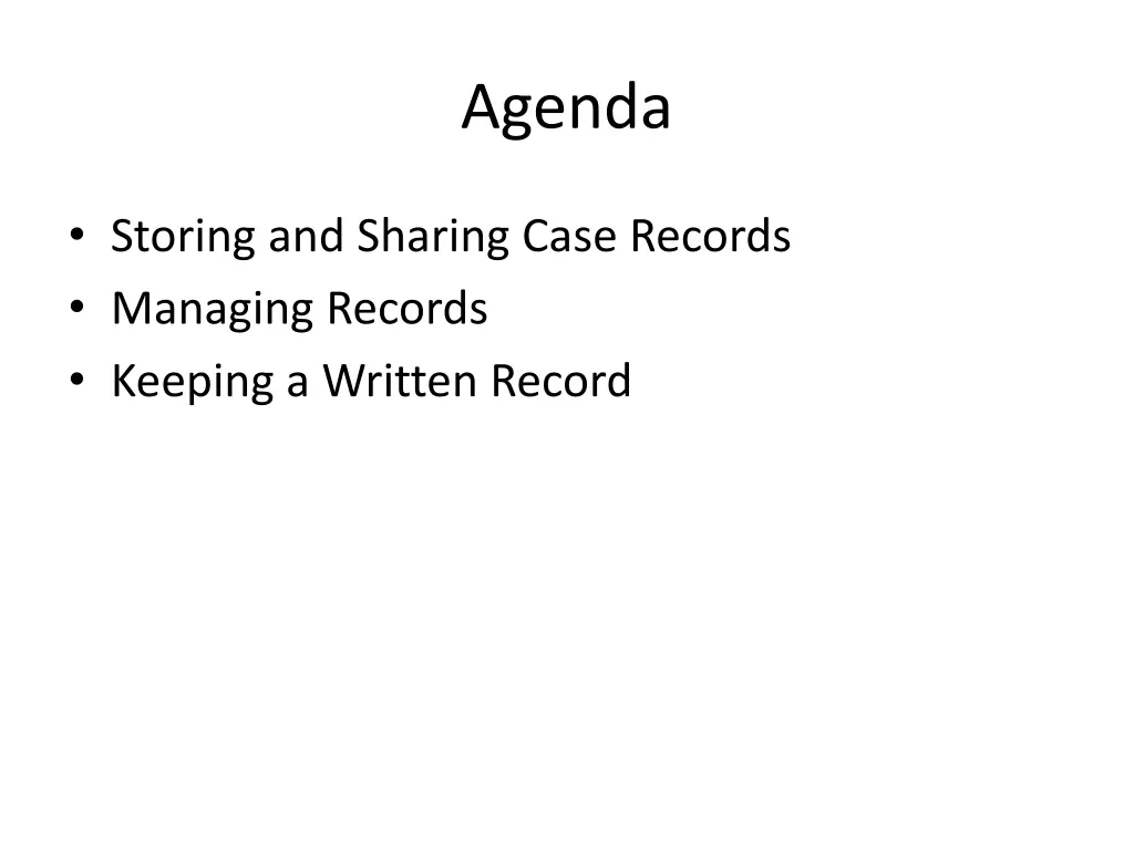agenda