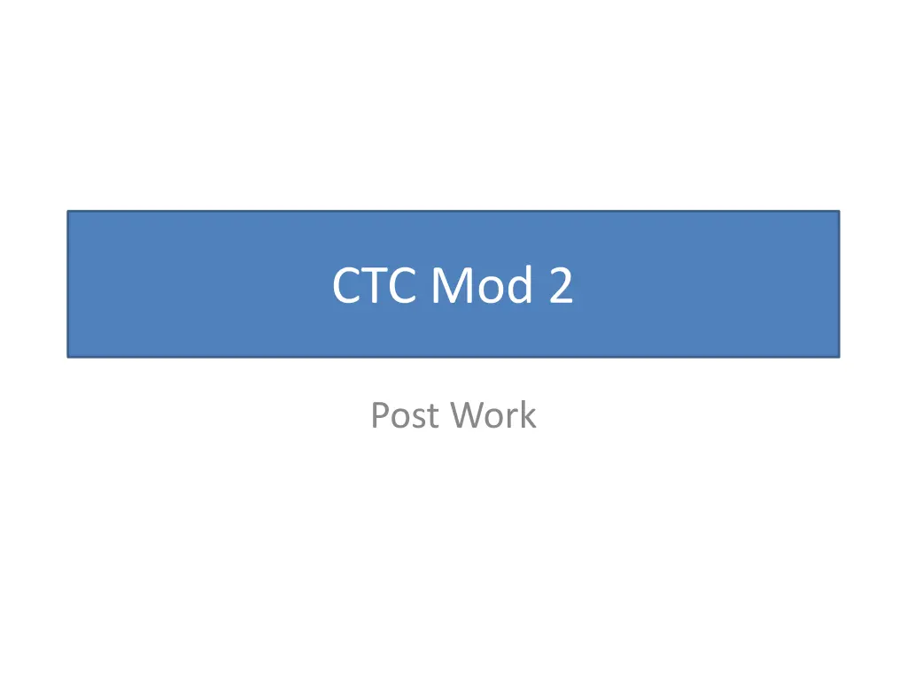ctc mod 2