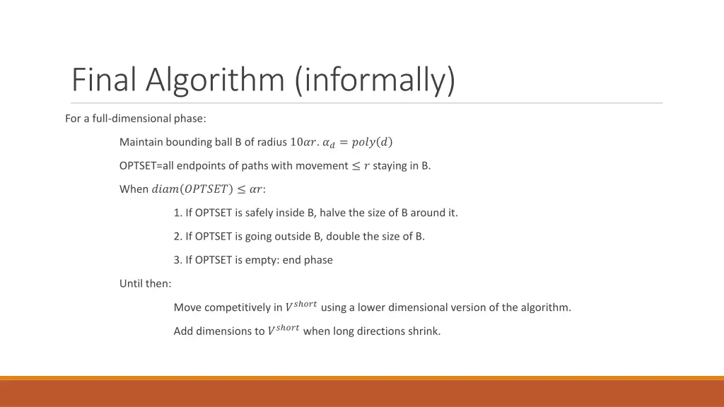 final algorithm informally