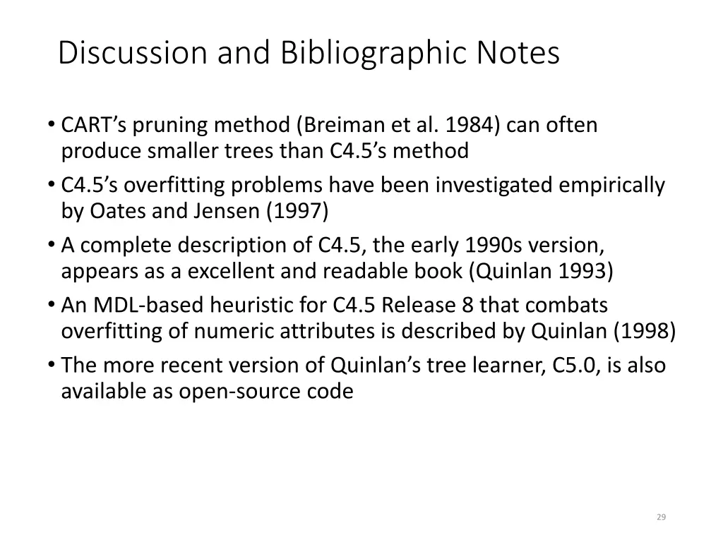 discussion and bibliographic notes