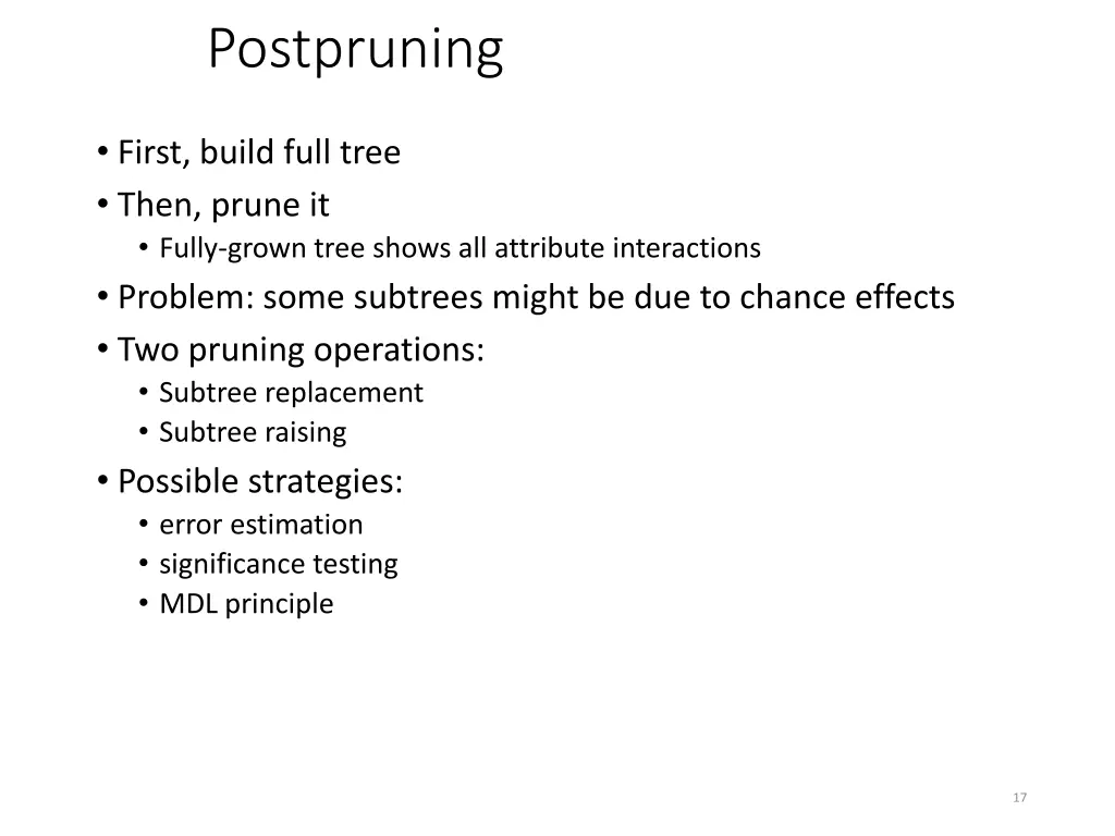 postpruning