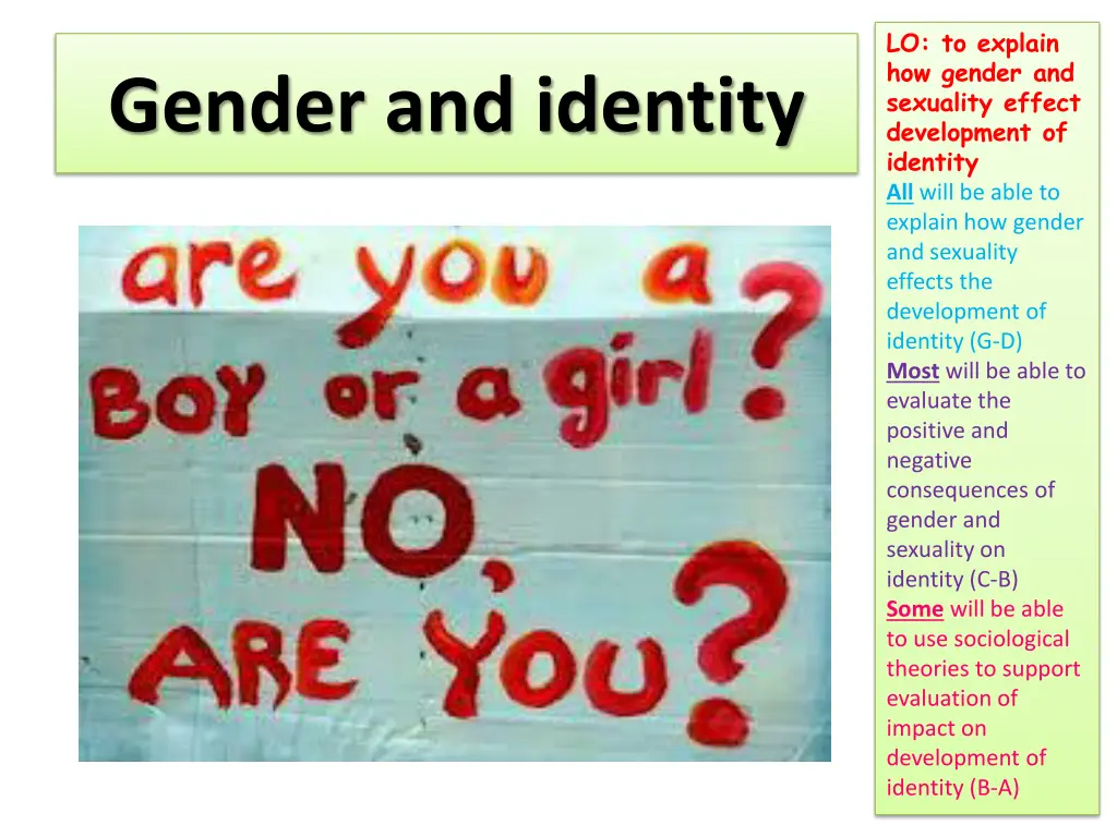 lo to explain how gender and sexuality effect 1