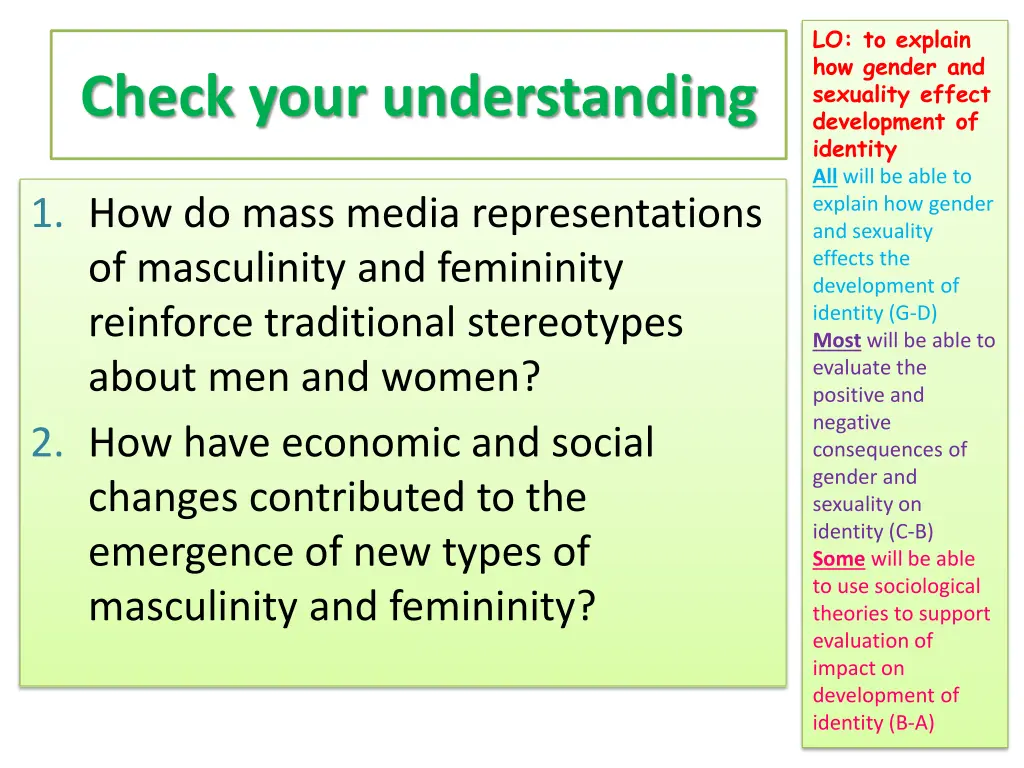 lo to explain how gender and sexuality effect 20