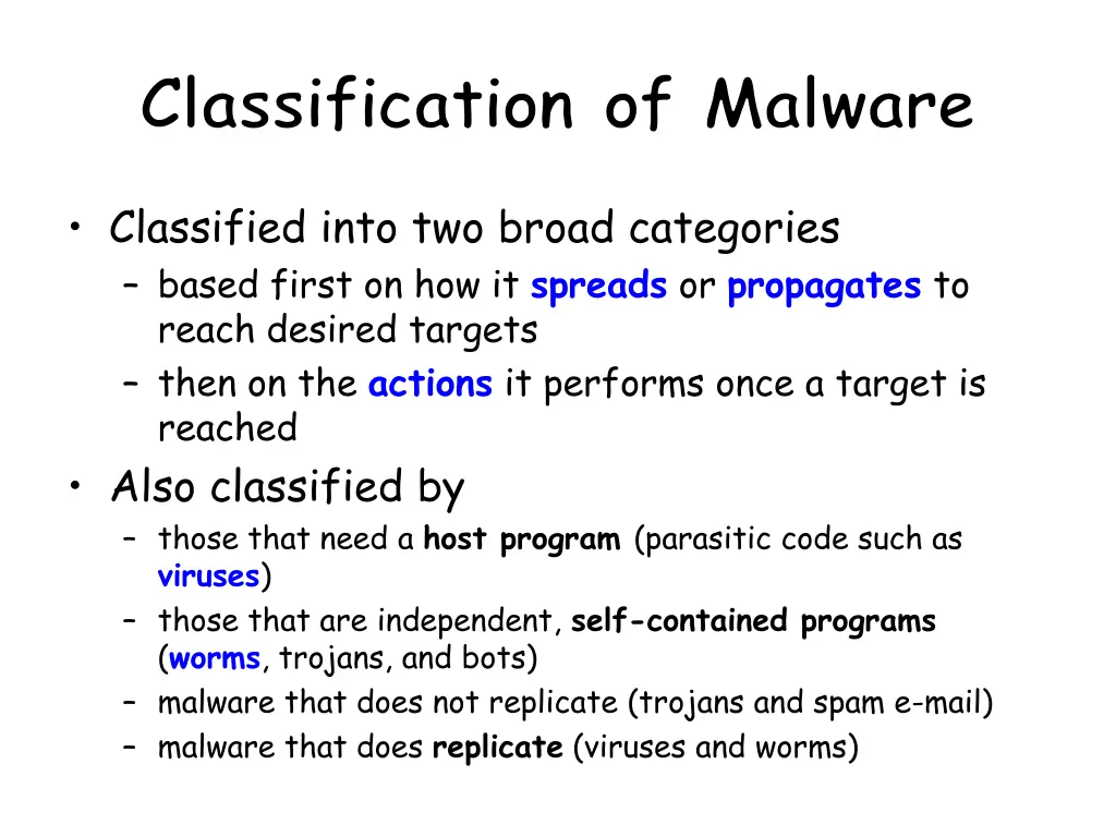 classification of malware