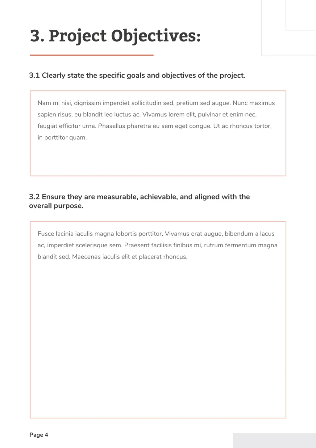 3 project objectives