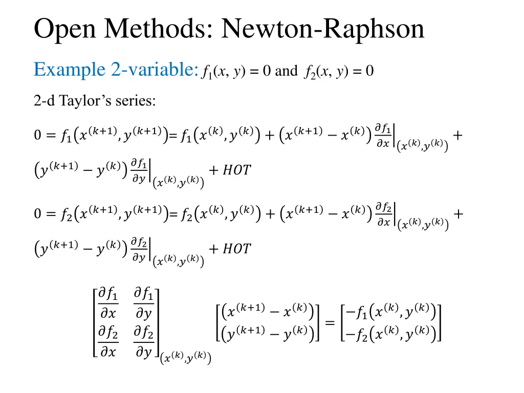 open methods newton raphson