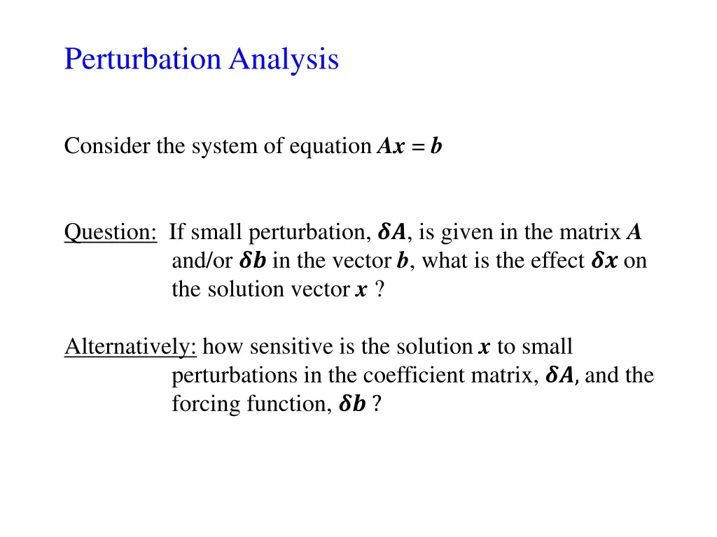 perturbation analysis