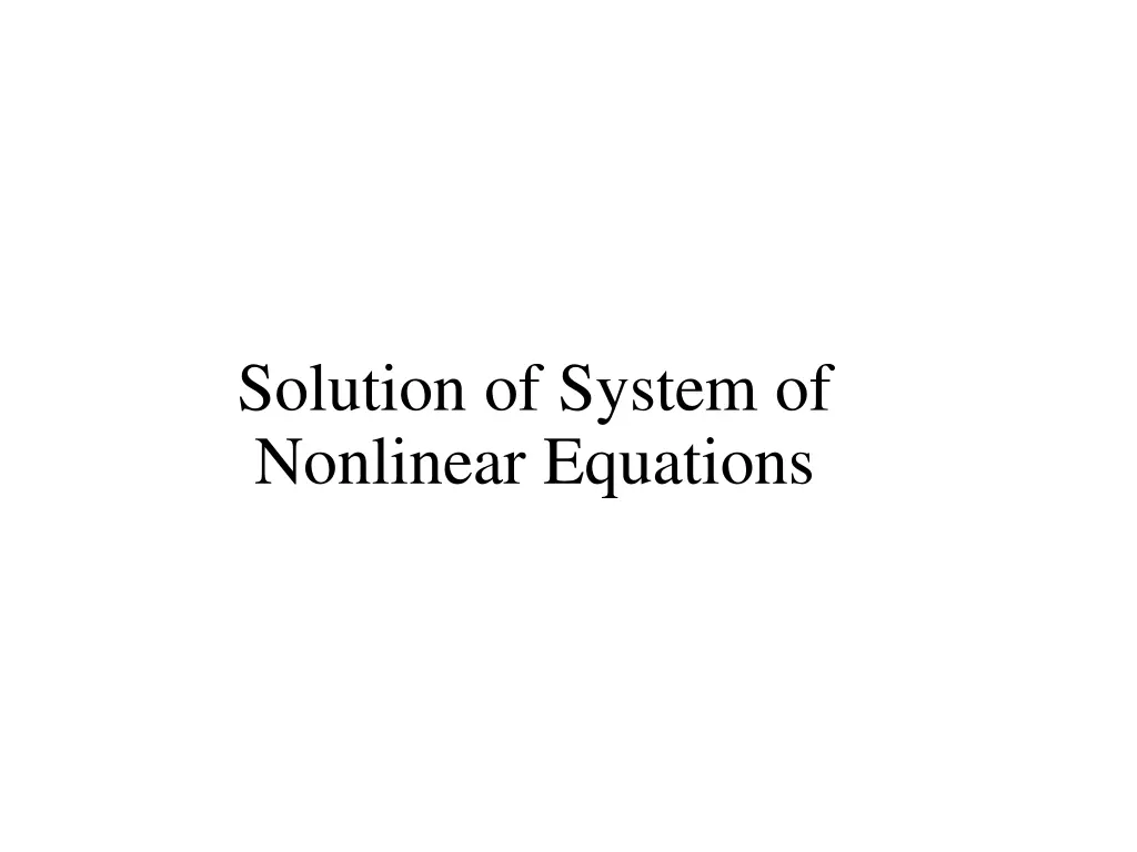 solution of system of nonlinear equations