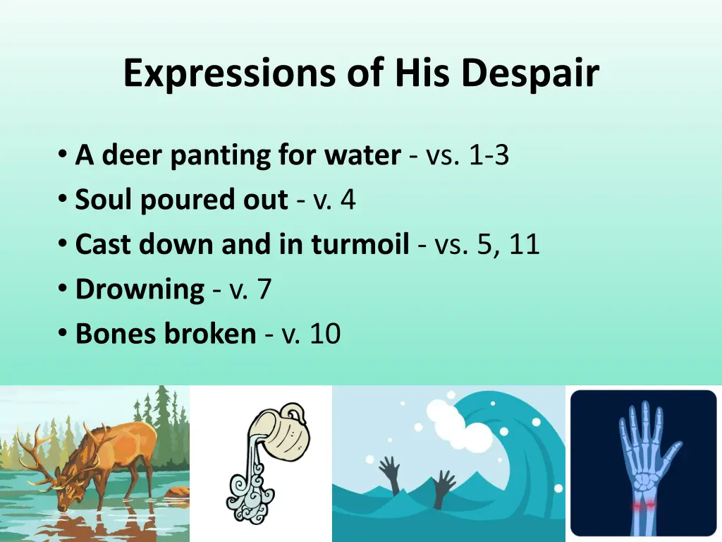 expressions of his despair