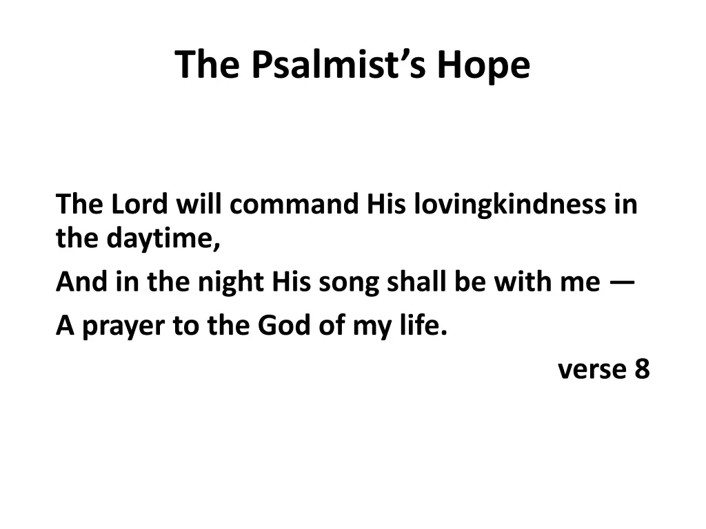 the psalmist s hope 1