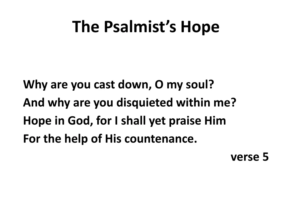 the psalmist s hope